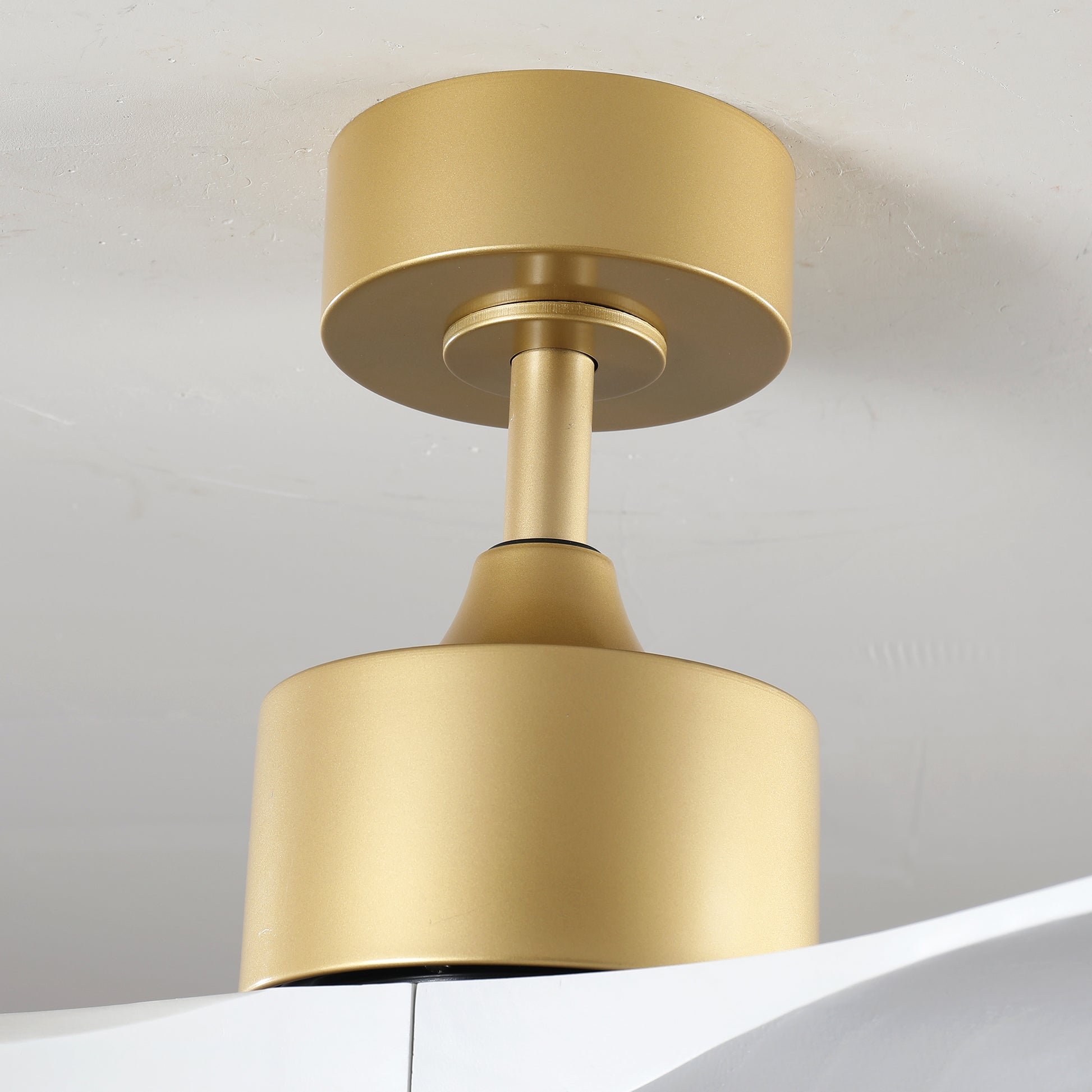 52" Gold and White Solid Wood Ceiling Fan with Dimmable LED - view 16
