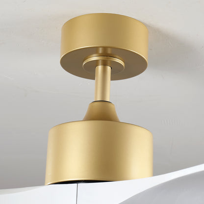 52" Gold and White Solid Wood Ceiling Fan with Dimmable LED - view 16