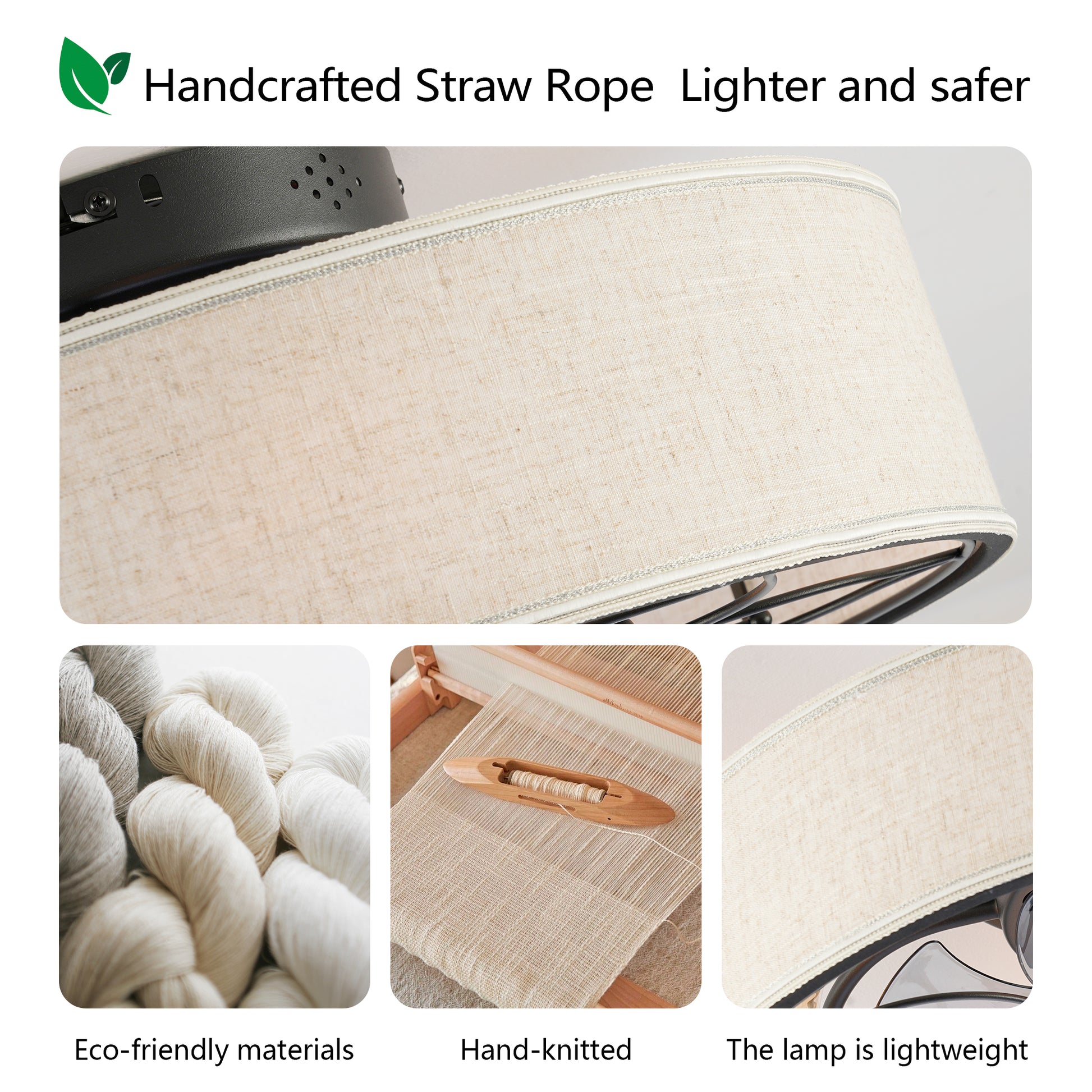 20" Lotus Fabric Bladeless Ceiling Fan with Remote - view 9