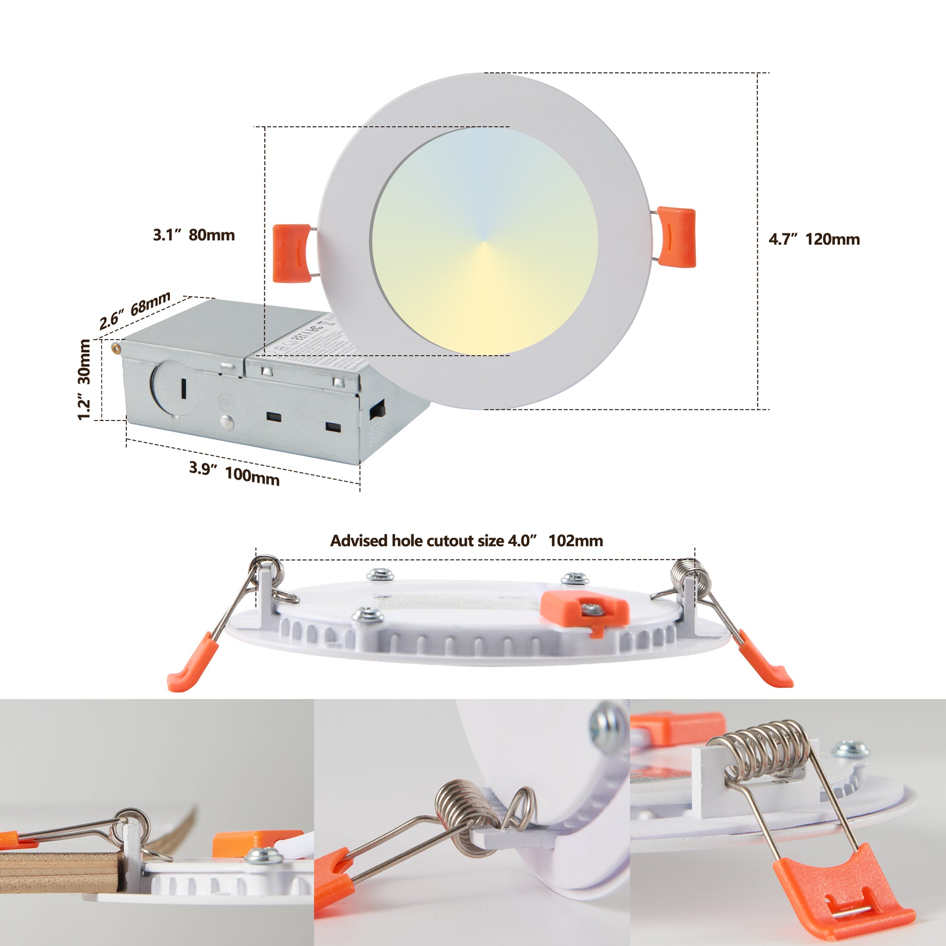 4" Ultra-Thin LED Recessed Ceiling Light, Set of 12 - view 7