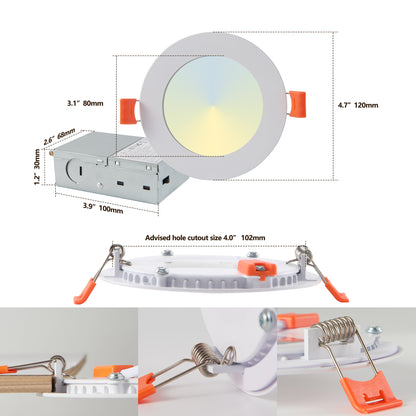 4" Ultra-Thin LED Recessed Ceiling Light, Set of 12 - view 7